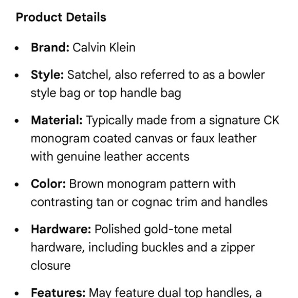 Calvin Klein Black and Tan Satchel - Picture 2 of 13